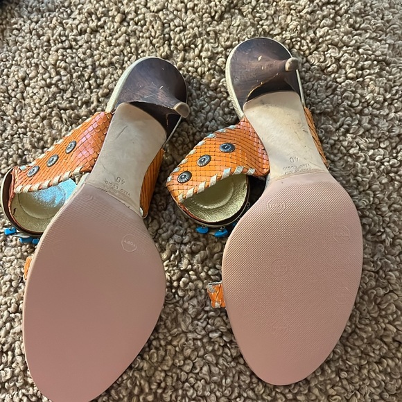Giuseppe Zanotti Orange Woven Women's Sandals - Picture 5 of 10